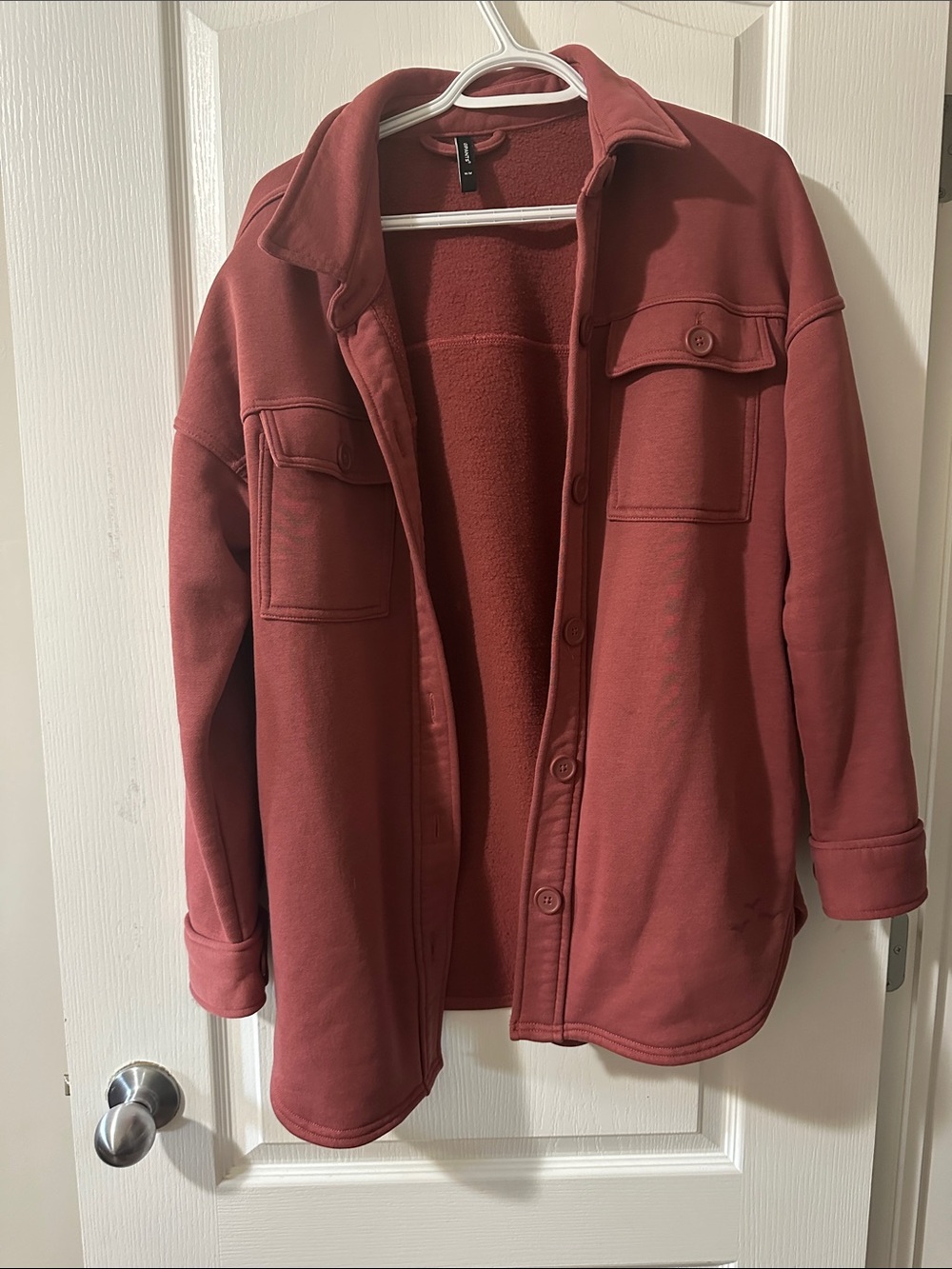 Women's Lazy Pants Rust Shacket Jacket